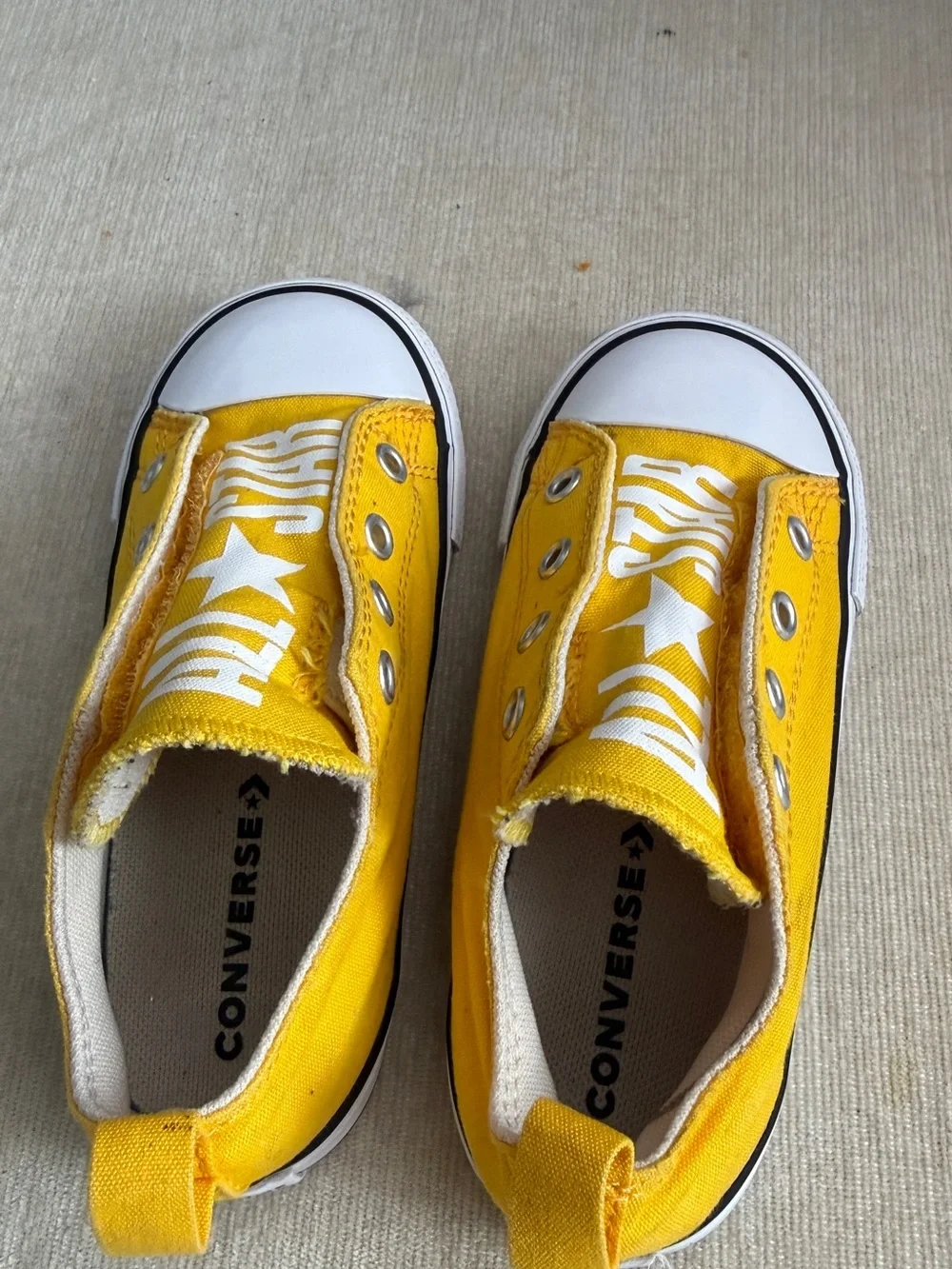 Converse Kids Yellow Canvas Slip-On Sneakers